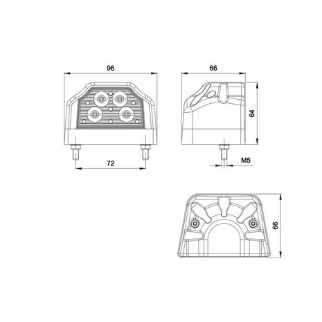 Fristom FT-031 LED Kennzeichenbeleuchtung Schwarz 12-24V