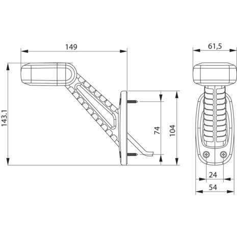 Dasteri LED-Begrenzungsleuchte 3-Funktionen 10-33V