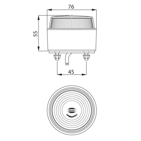 Dasteri Led Warnleuchte Flache Montage Rot