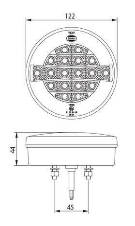 Dasteri LED 3-funktion Rückleuchte