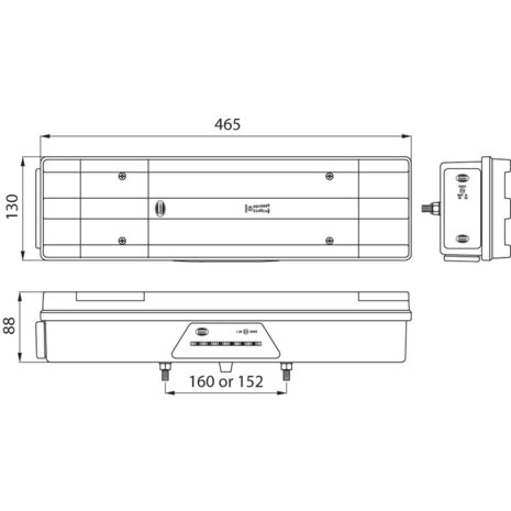 Dasteri LED Rückleuchte 7-Funktionen 24 Volt Rechts