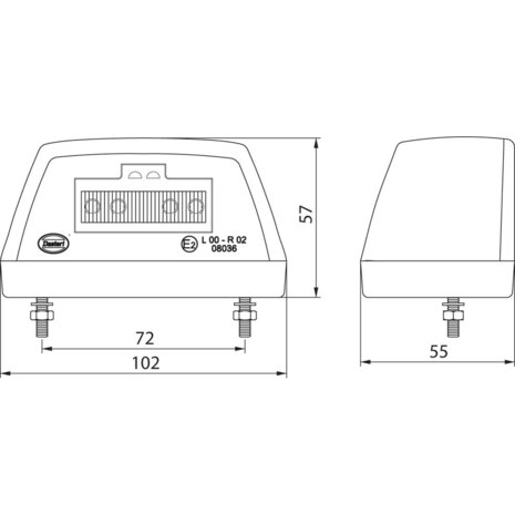 Dasteri LED-Kennzeichenleuchte Schwarz 12V