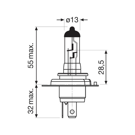 Osram H4 Halogen lampe 12V 55W Super P43t