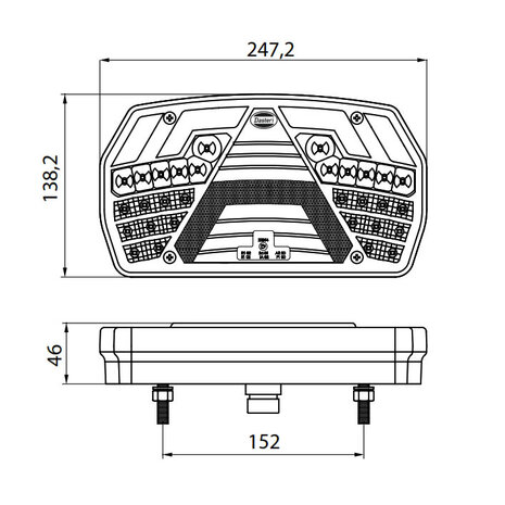 Dasteri Led Rückleuchte Links 6 Funktionen 7-Pins AMP Stecker