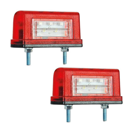 Fristom LED Kennzeichenbeleuchtung Rot Klein 2 Stück - FahrzeugLED