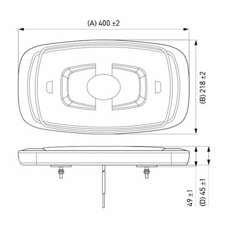 Hella Mini Warnbalk 40CM Orange Magnet + 2,5m Kabel | 2RL 014 565-221