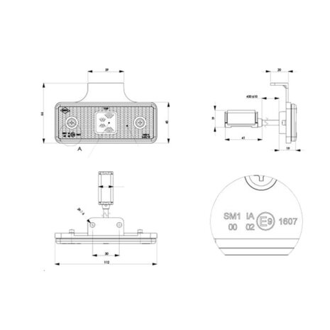 Horpol LED Positionsleuchte Orange & DC Stecker