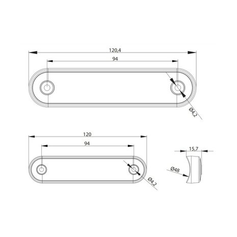 Fristom FT-073 Z LED Positionsleuchte Weiss Lang