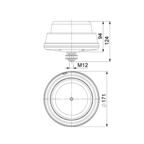 Horpol LED Rundumleuchte M12 Bolzenmontage Orange LDO-2666 R/F