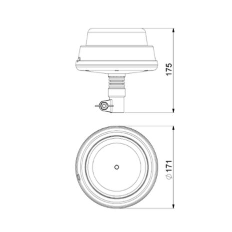 Horpol LED Rundumleuchte DIN Halter Orange LDO-2665/R