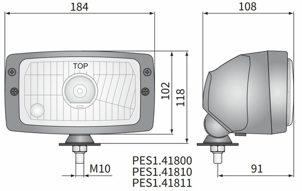 Wesem Hauptscheinwerfer H4 184x102x108 Plastik Gehäuse