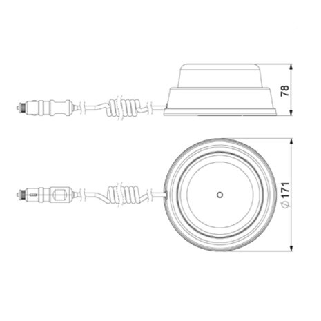 Horpol LED Warnleuchte Magnet Montage Orange LDO-2664/F