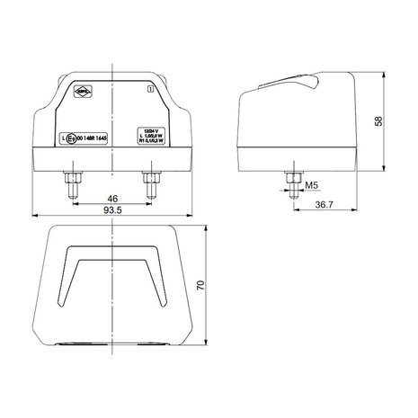 Horpol LED Kennzeichenbeleuchtung 12-24V Schwarz + Positionsleuchte LTD 2834