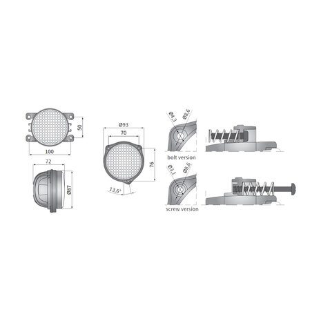 LED Arbeitsscheinwerfer d86-58° 1000lm 12/24V (1Bl+)+DT04-2P