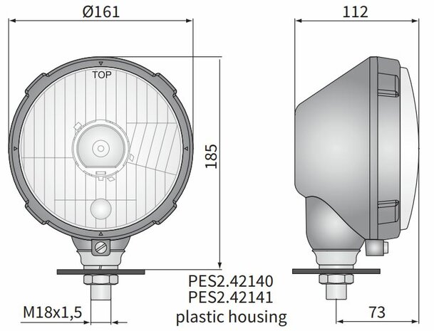 Wesem Hauptscheinwerfer Ø161x115 H4 Rechts