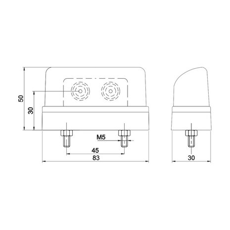 Fristom LED Kennzeichenbeleuchtung Rot 12-24V 2St