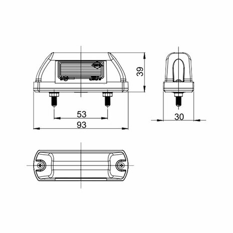 Horpol LED Kennzeichenbeleuchtung 12-24V Schwarz LTD 702