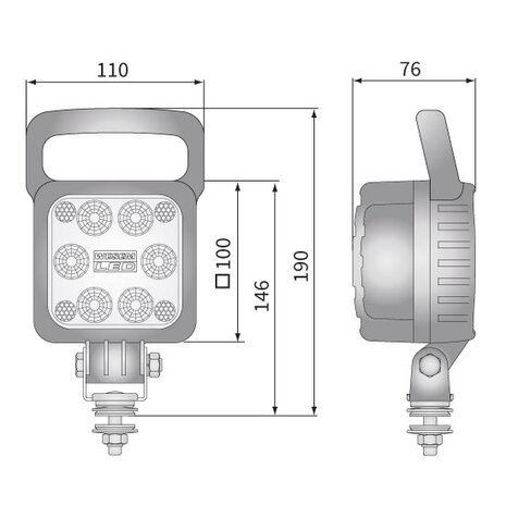 Wesem LED Breitstrahler Mit Griff 2500LM + Deutsch-DT