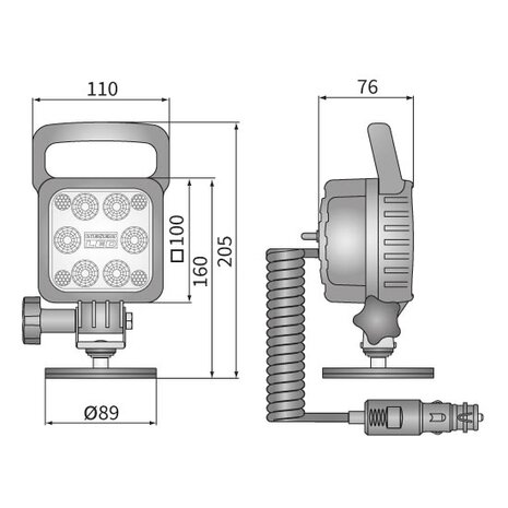 Wesem Mobiler LED Arbeitsscheinwerfer 2500LM Mit Magnet