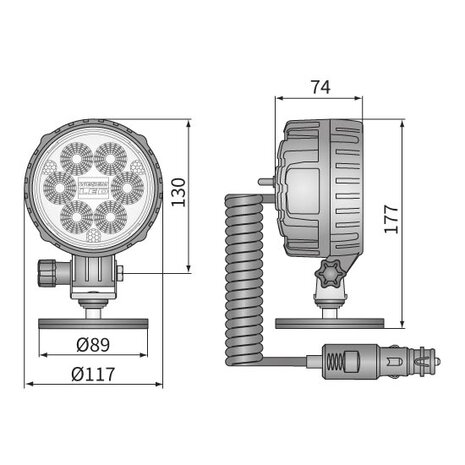 Wesem LED Arbeitsscheinwerfer 2500LM Mit Magnethalter