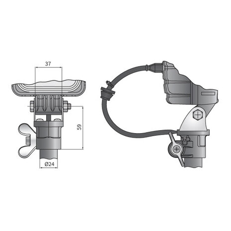 afmetingen din steun werklamp