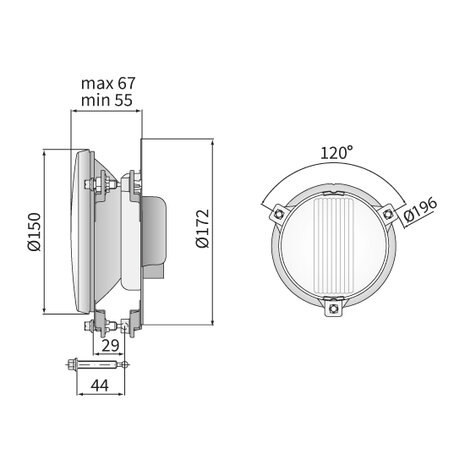 Wesem Rallye Nebelscheinwerfer Ø150mm + Halogen Lampe