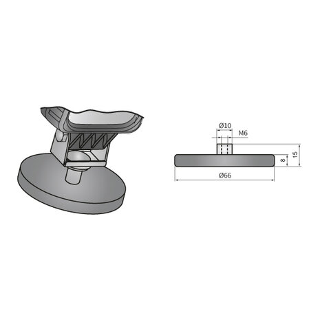 Wesem Neodym-Magnet 25 kg mit Gummi