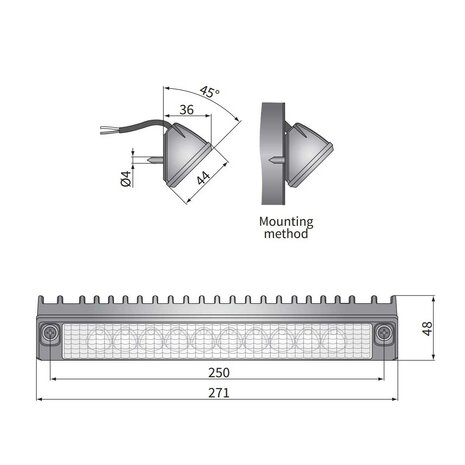 Wesem LED Arbeitsscheinwerfer CRP1 verlängert 1400LM + Kabel