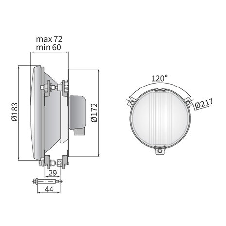 Wesem Rallye-Lampe Nebelscheinwerfer Ø180mm + Xenon Lamp