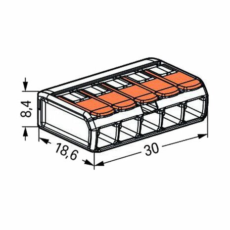 Wago 221-415 Anschlussklemme 5-fach 25 Stück