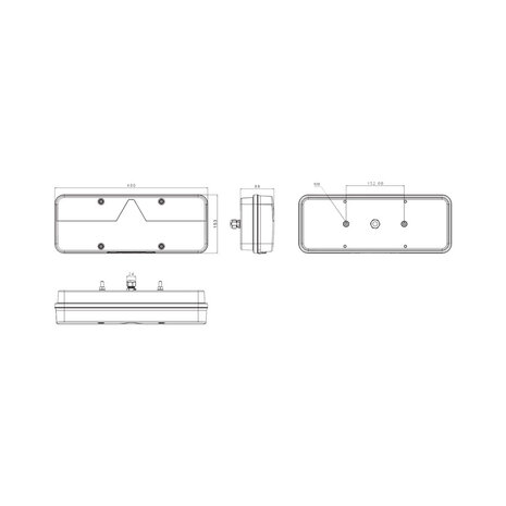 Fristom FT-500 LED-Rücklicht Rechts 6-Funktionen 12-36V