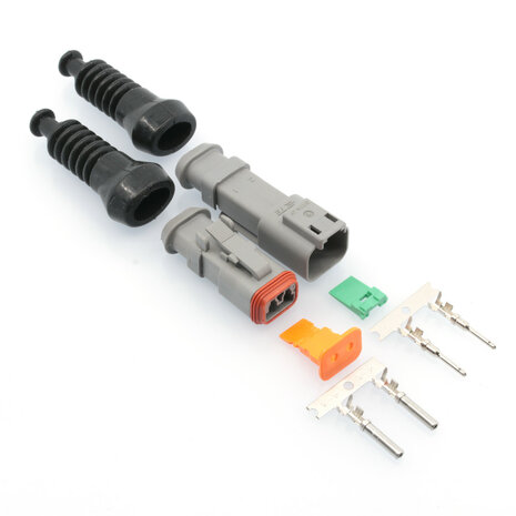 Satz Deutsch-DT 2-pins Stecker + Gummi