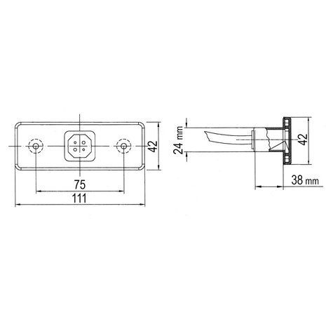 Dasteri LED-Positionsleuchtesleuchte 24V + Flache Stecker/DC