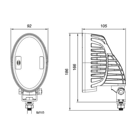 Dasteri LED Arbeitsleuchte Oval 4000LM Drehbar | Kabel