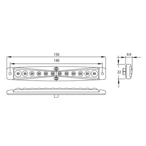 Dasteri LED Positionsleuchte Weiß Lang 24V