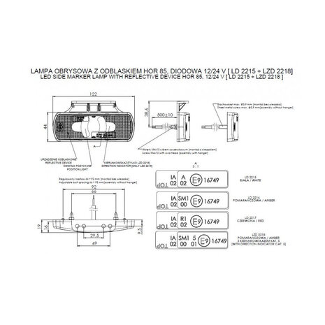 Horpol LED Positionsleuchte Weiß 12-24V LD 2215