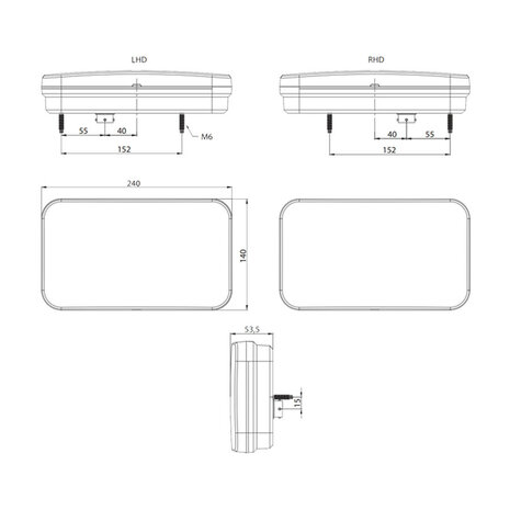 Fristom FT-370 LED Rückleuchte Links 6-Funktionen Canbus 12V