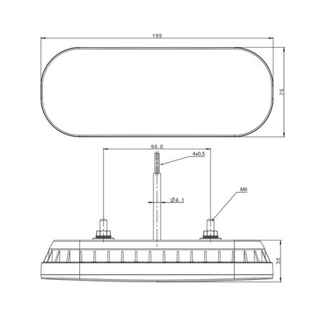 Fristom FT-320 LED Rückleuchte 3-Funktionen + Kabel