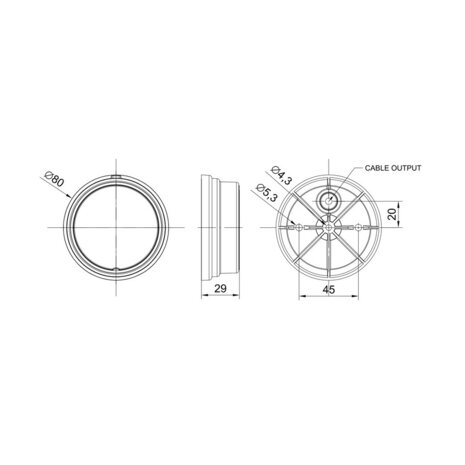 Fristom FT-060 LED Markierungsleuchte Rund Weiß Links Inkl. Klemme