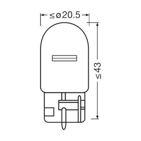 Osram W21W 12V Glühbirne W3x16d Original Line 2 Stück