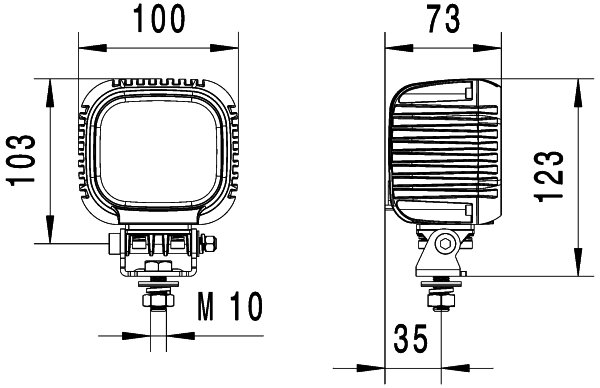 Hella S3000 LED-Arbeitsscheinwerfer 2200LM 12-48V Breitstrahler Orange | 1GA 357 109-022