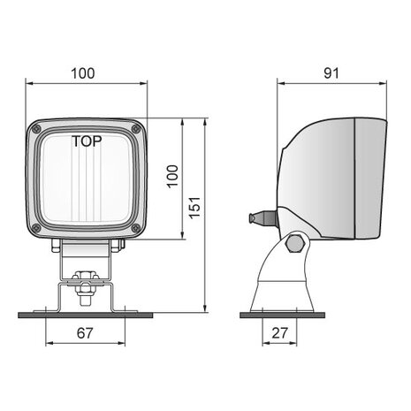 Wesem Halogen Arbeitsscheinwerfer LKR5-FF + AMP-Faston