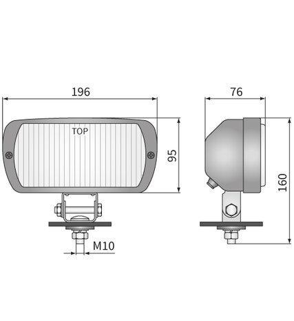 0608.43810 Halogeen Mistlamp afmetingen