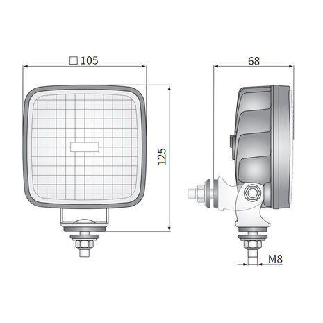 Wesem CRK2 LED-Arbeitsscheinwerfer Eckig 800 LM + 50 cm Kabel