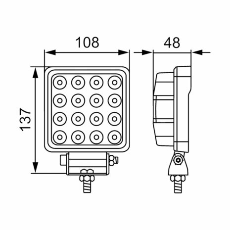 Hella S2500 LED Arbeitsscheinwerfer 12/24V 2500LM 80CM Kabel | 1GA 357 106-022