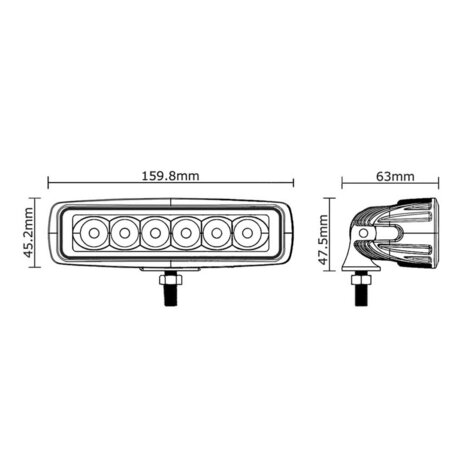 18W LED Arbeitsscheinwerfer Breitstrahler Rechteckig