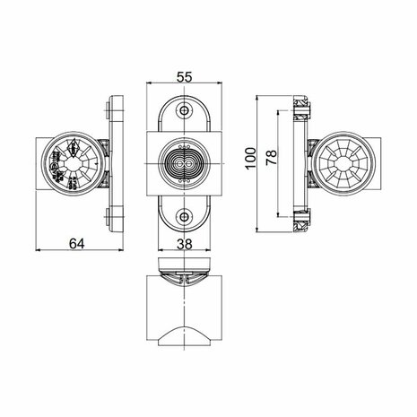 Horpol LED Begrenzungsleuchte 3-Funktionen Kurz Universal Dark-Look