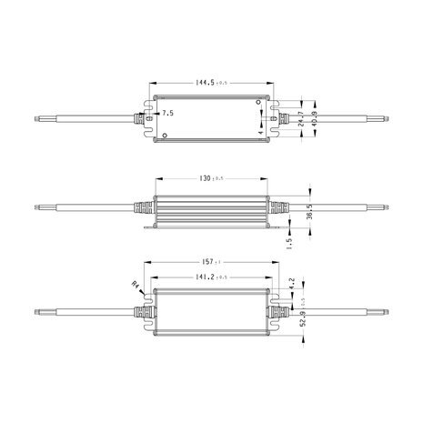 Wasserdichtes 12-Volt DC 50W LED-Netzteil