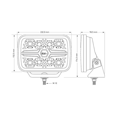 Hella LED-Fernscheinwerfer Blade 9" Chrome Weiß/Orange Positionslicht Ref. 25