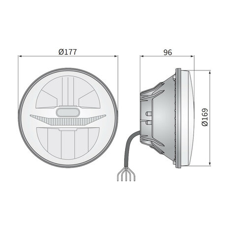 Wesem Ø178mm Einbau LED Scheinwerfer Rund 7 Zoll + Stecker